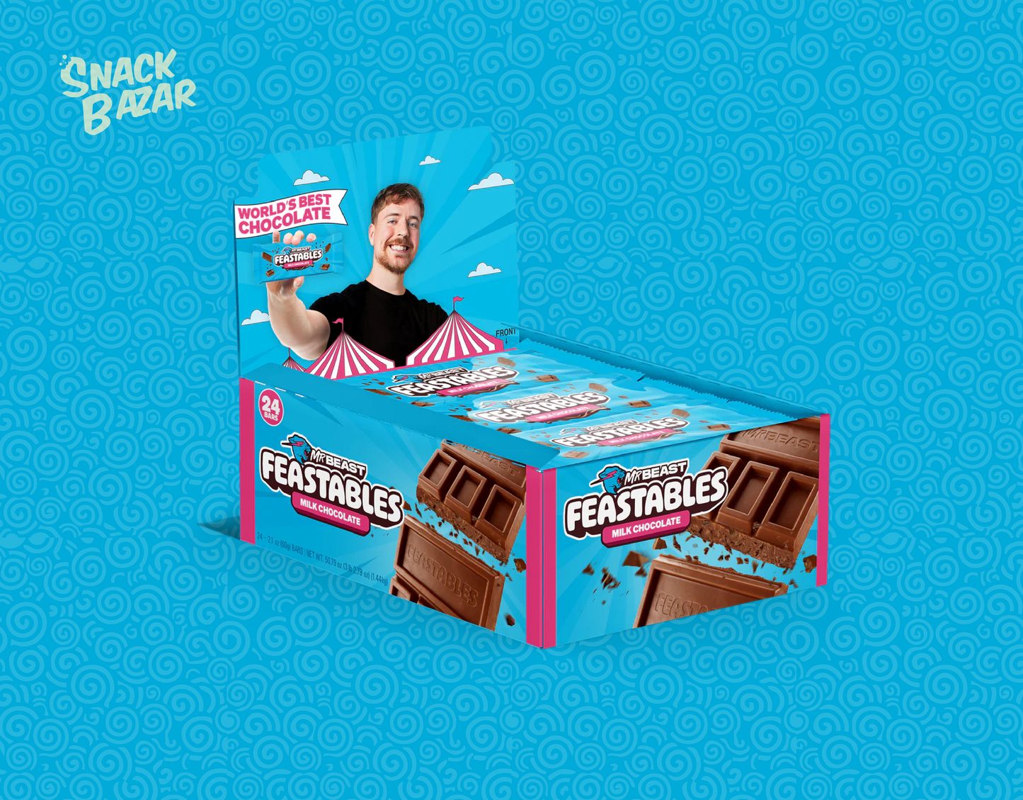 Feastables Chocolate Bars Milk Chocolate King Size