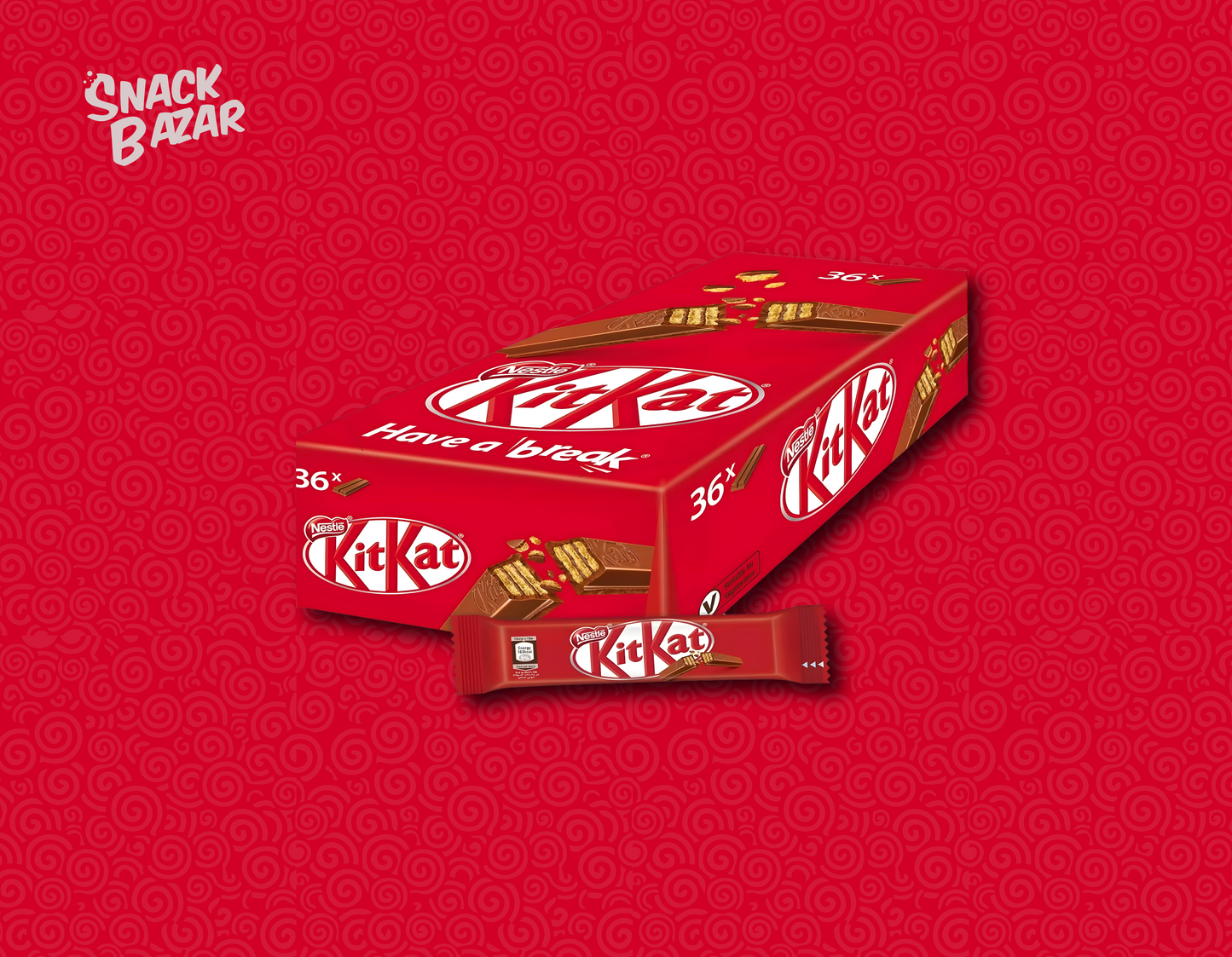 KIT KAT Milk Chocolate Wafer Bars - 2 Finger - Pack Of 36