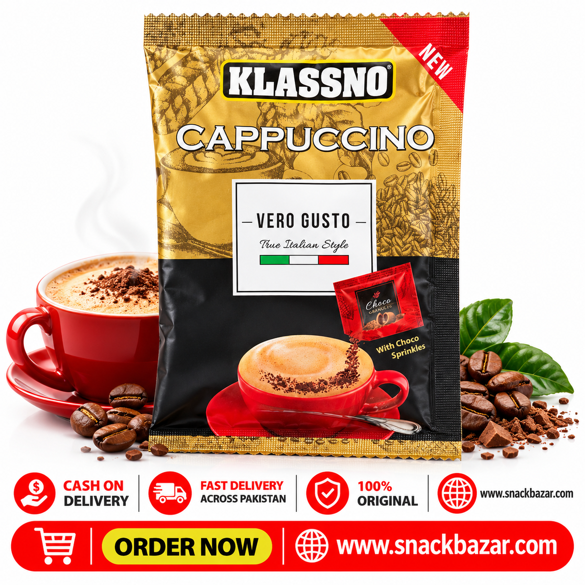 Klassno Cappuccino with Choco Sprinkles – Instant Coffee