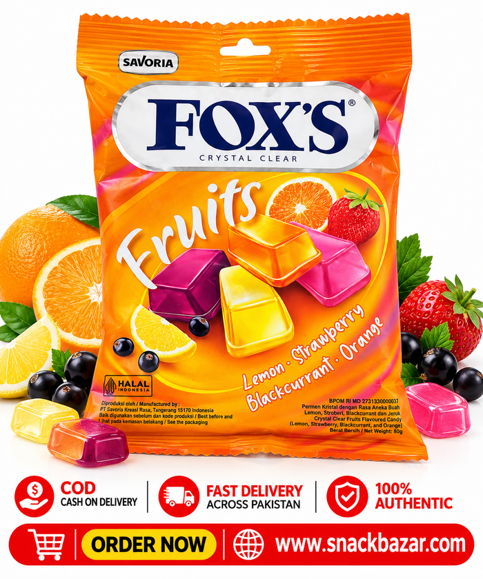Fox’s Crystal Clear Fruits Flavoured Candy – 80g