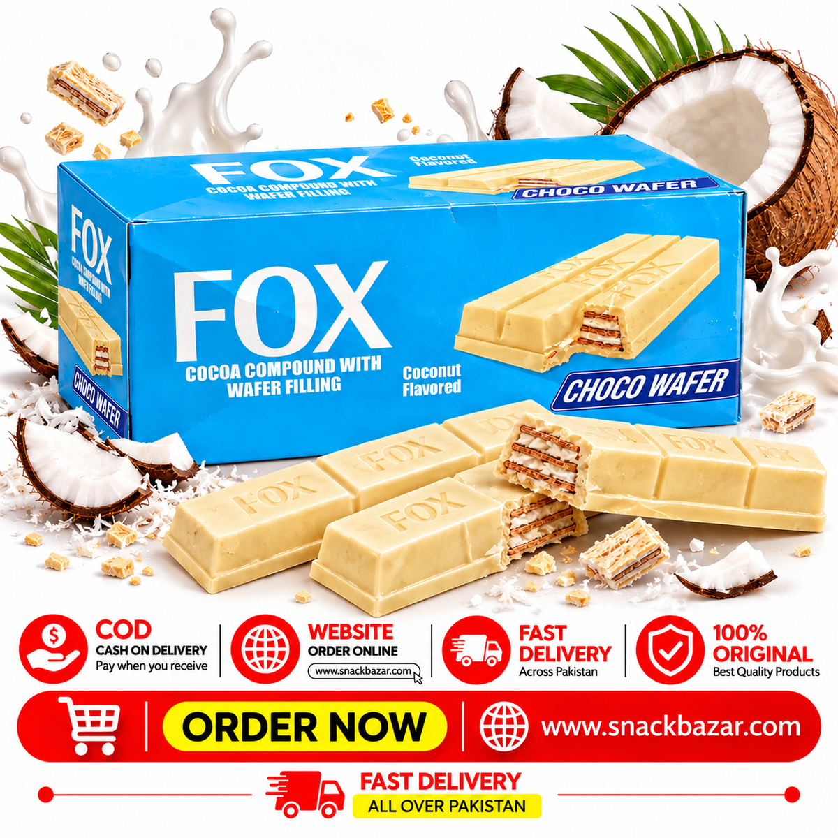 FOX Coconut Flavoured Choco Wafer