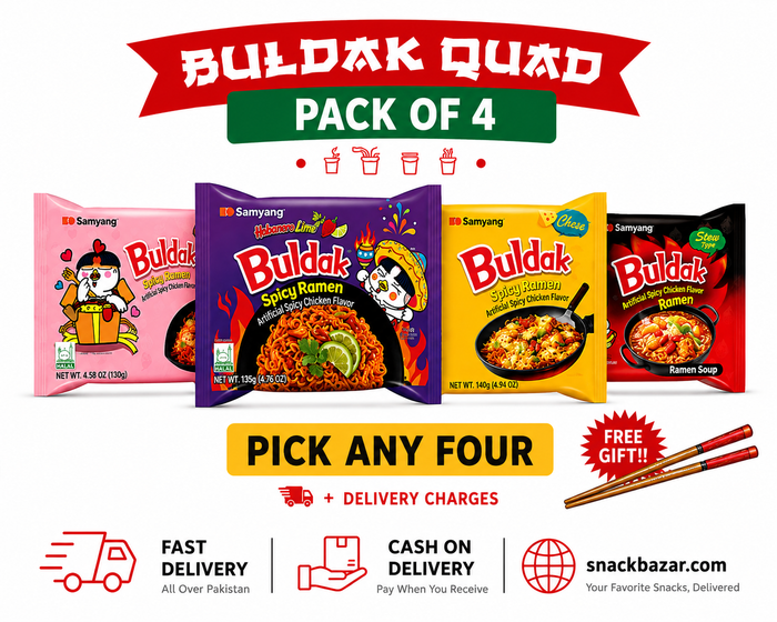 Samyang Buldak Quad Deal – Pack of 4 Korean Ramen