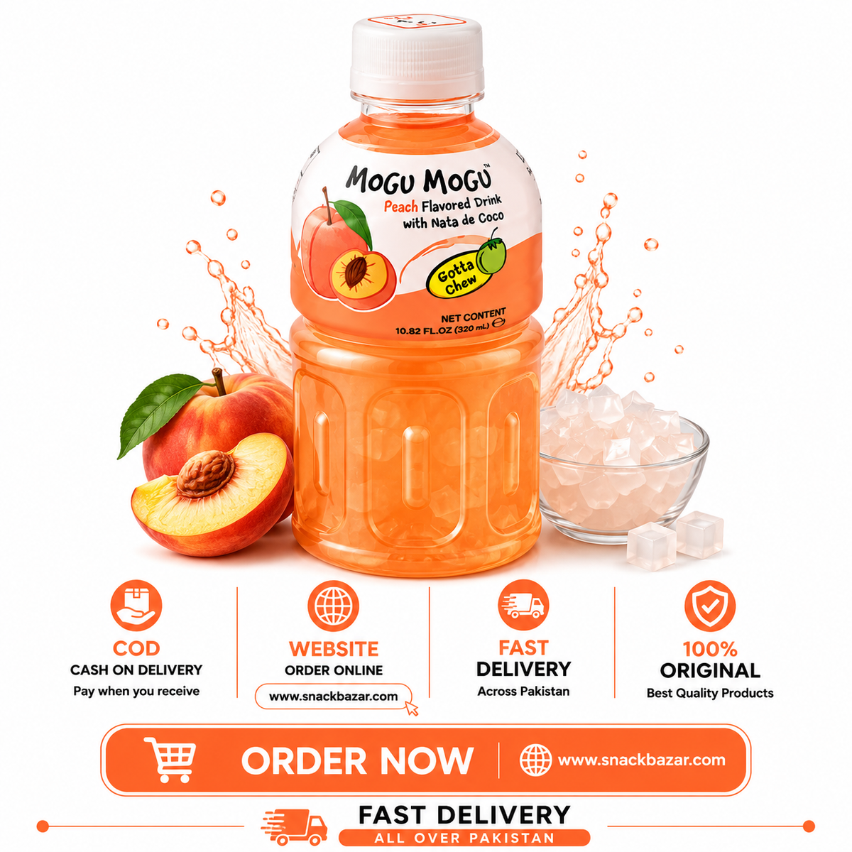 Mogu Mogu Peach Drink 320ml