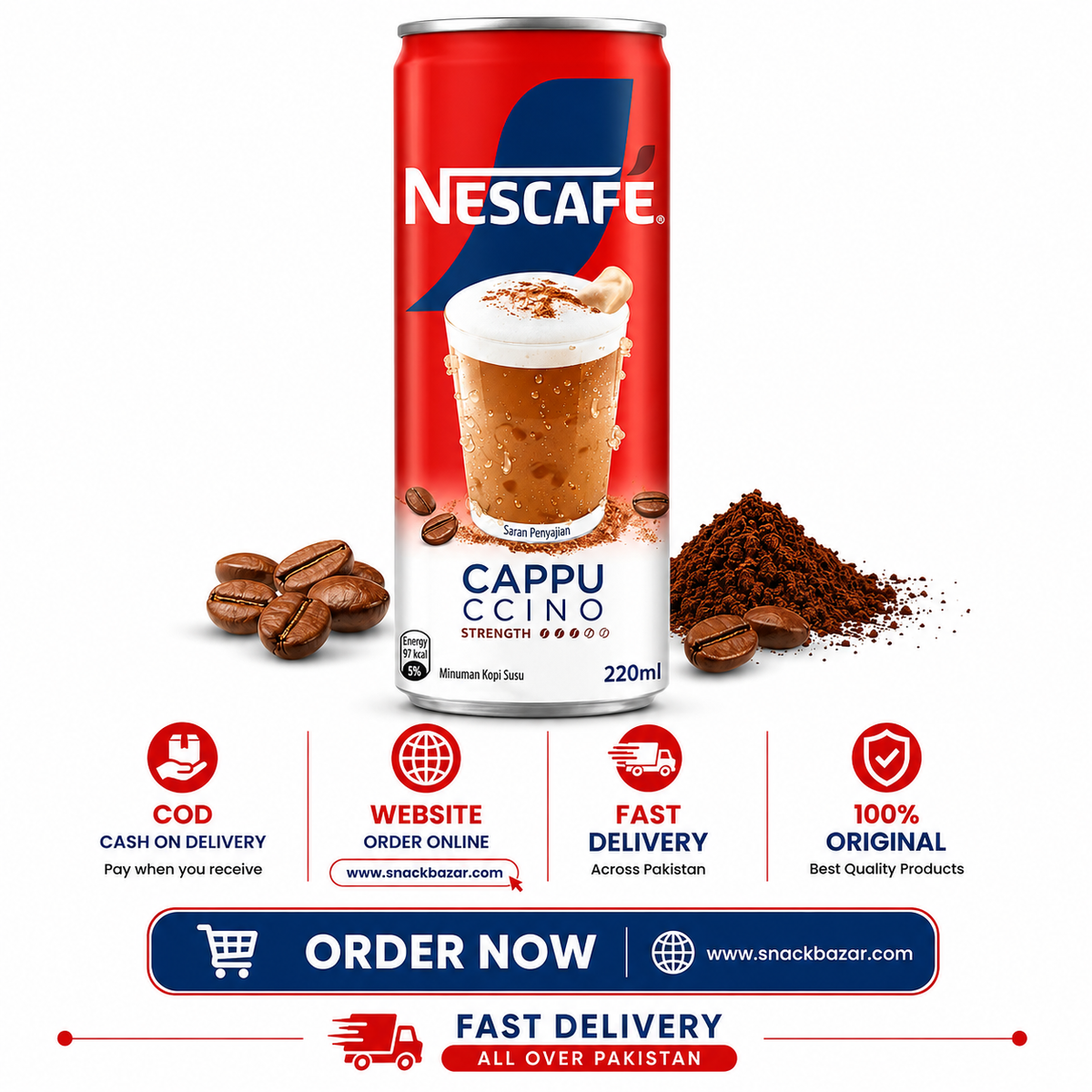 Nescafé Cappuccino Coffee Can 220ml