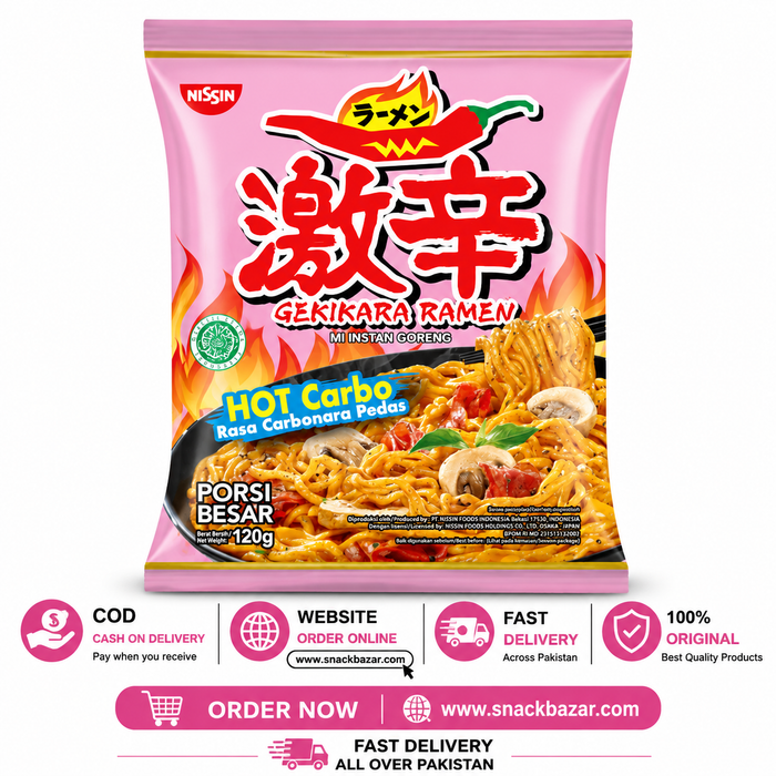 Nissin Gekikara Hot Carbonara Instant Noodles
