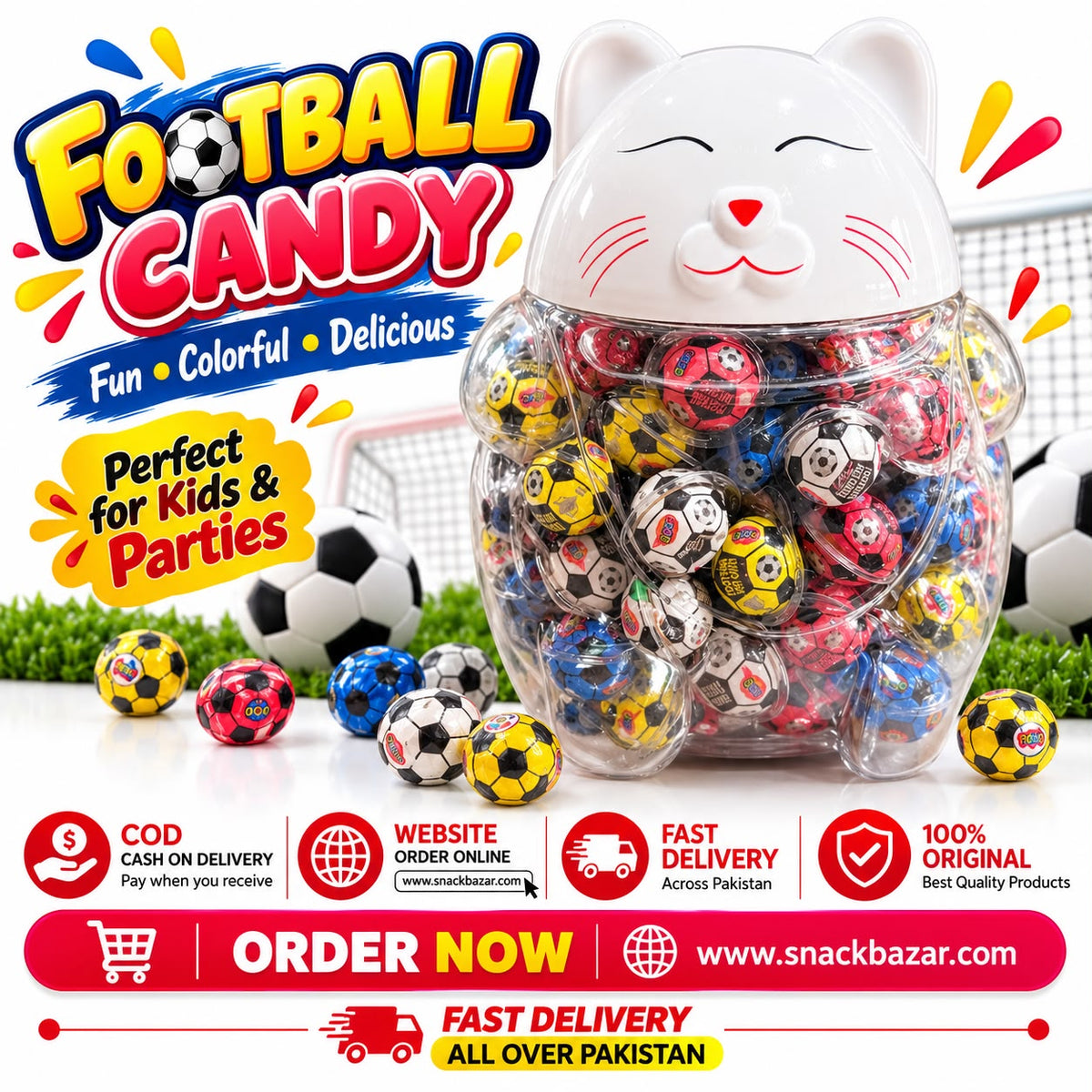 Football Candy Colorful Ball Gummies