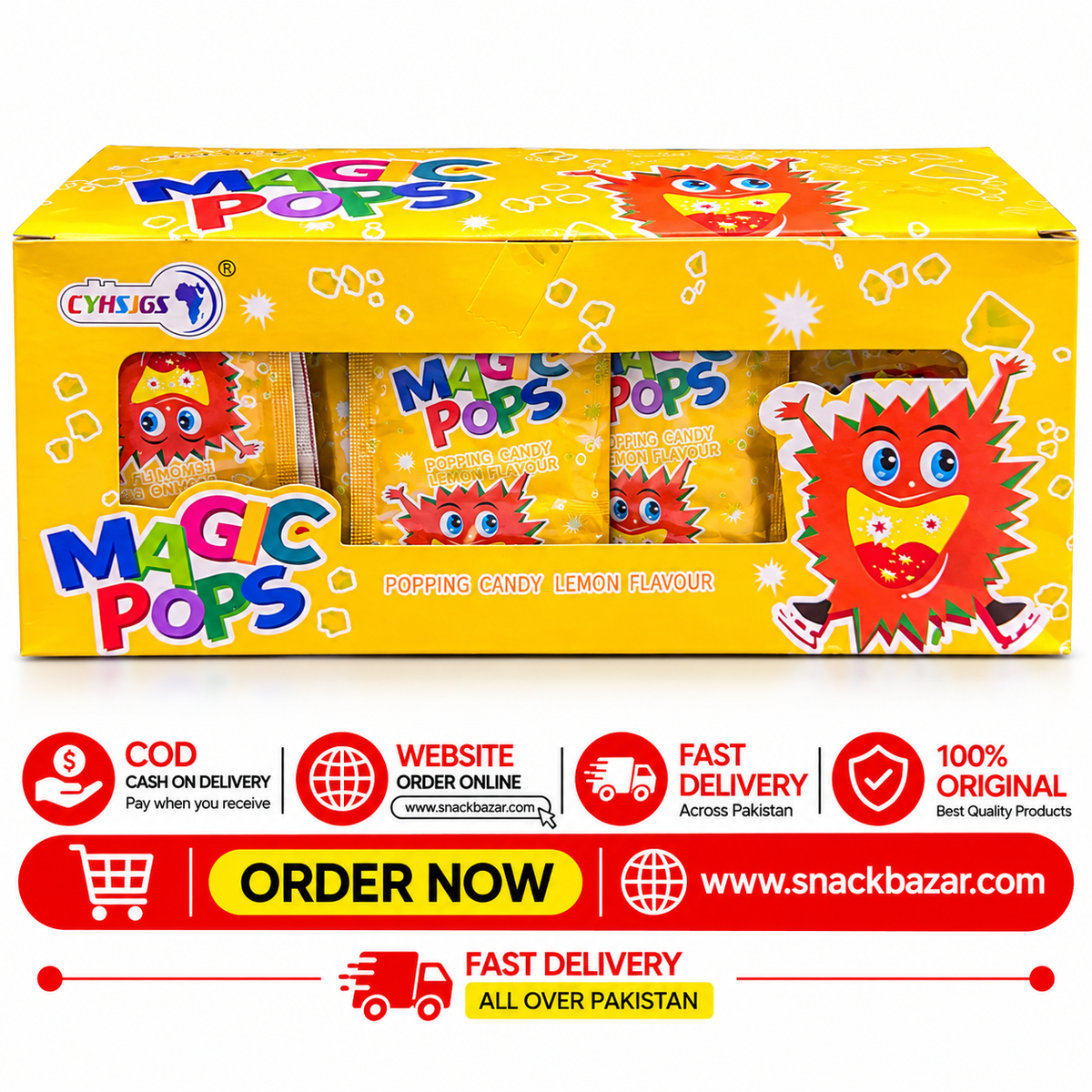 Magic Pops Popping Candy – Lemon Flavour