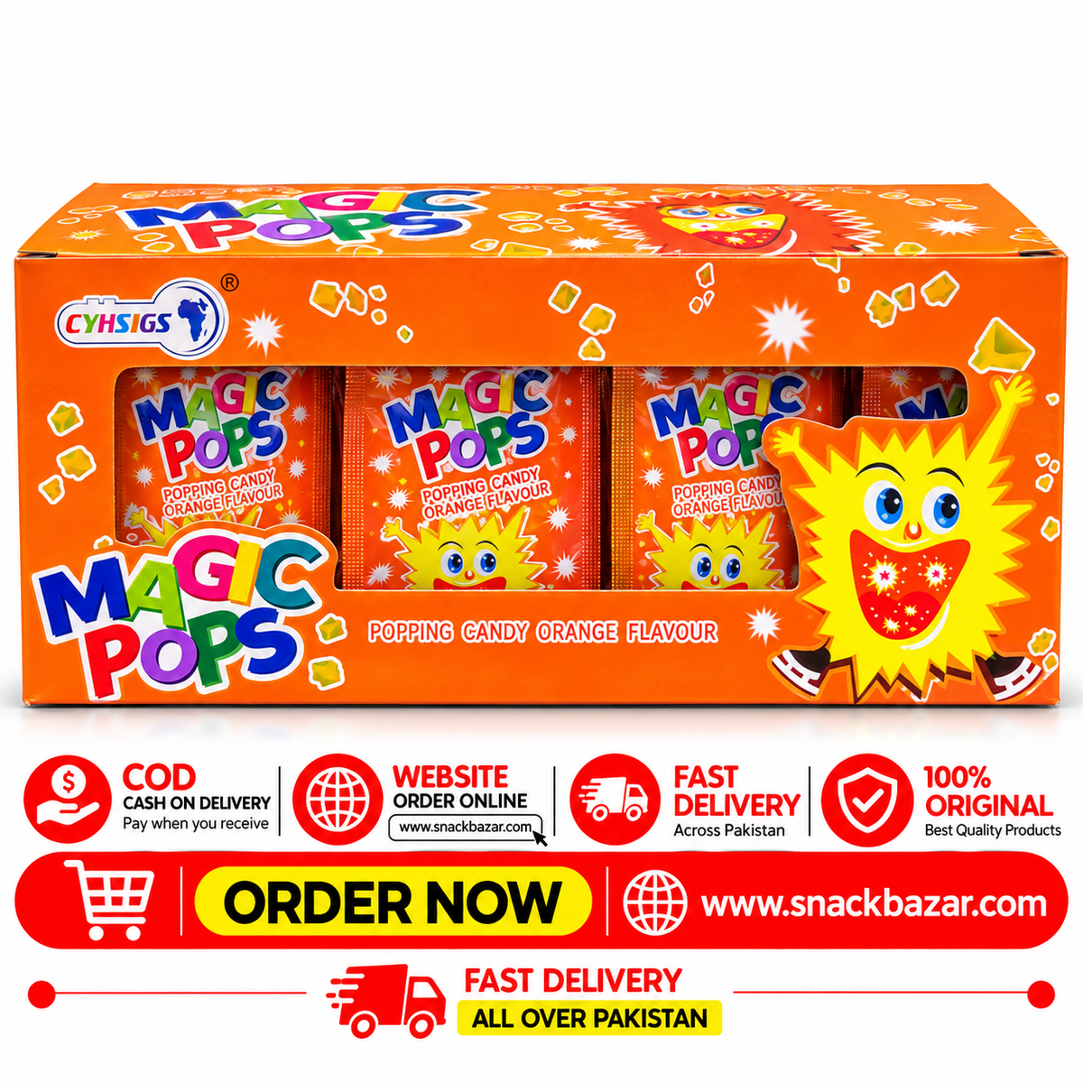 Magic Pops Popping Candy – Orange Flavour
