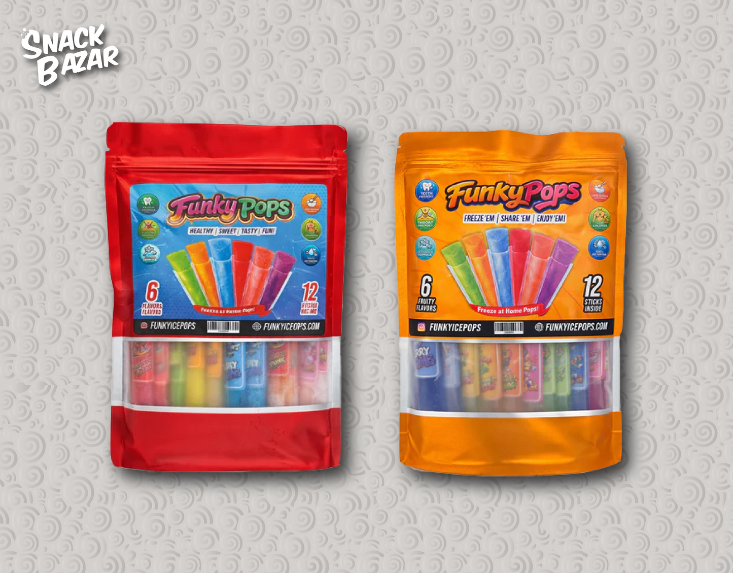 Funky | Ice Pops Mix Flavors - Pack of 12