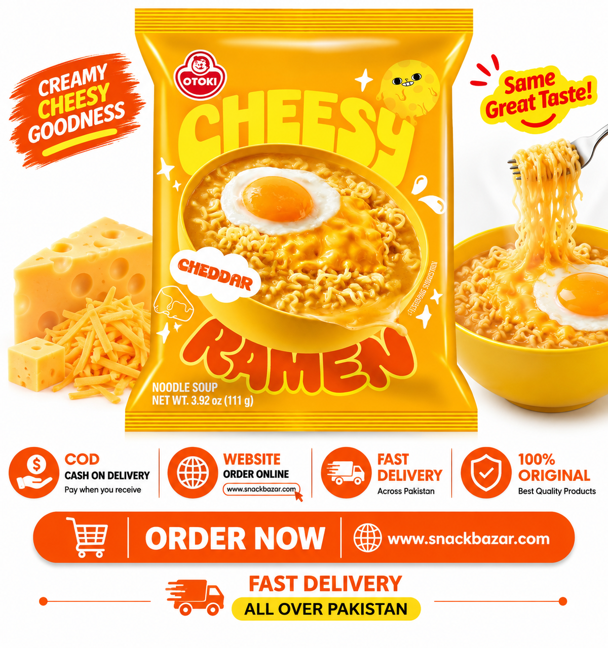 Otoki Cheesy Cheddar Korean Noodle Soup