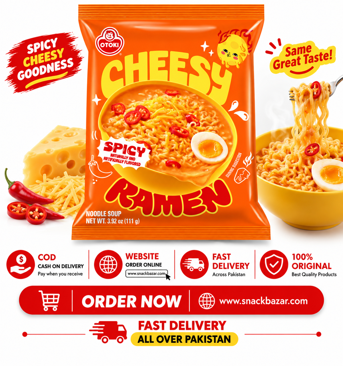 Otoki Cheesy Spicy Korean Noodle