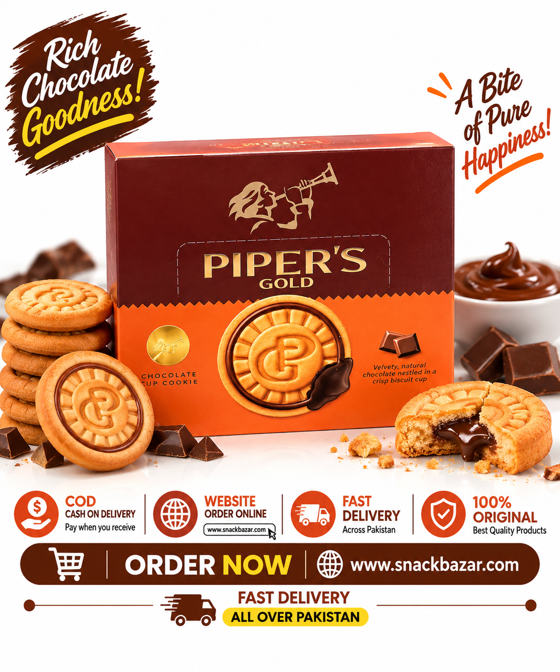 Piper's Gold Chocolate Cup Cookies