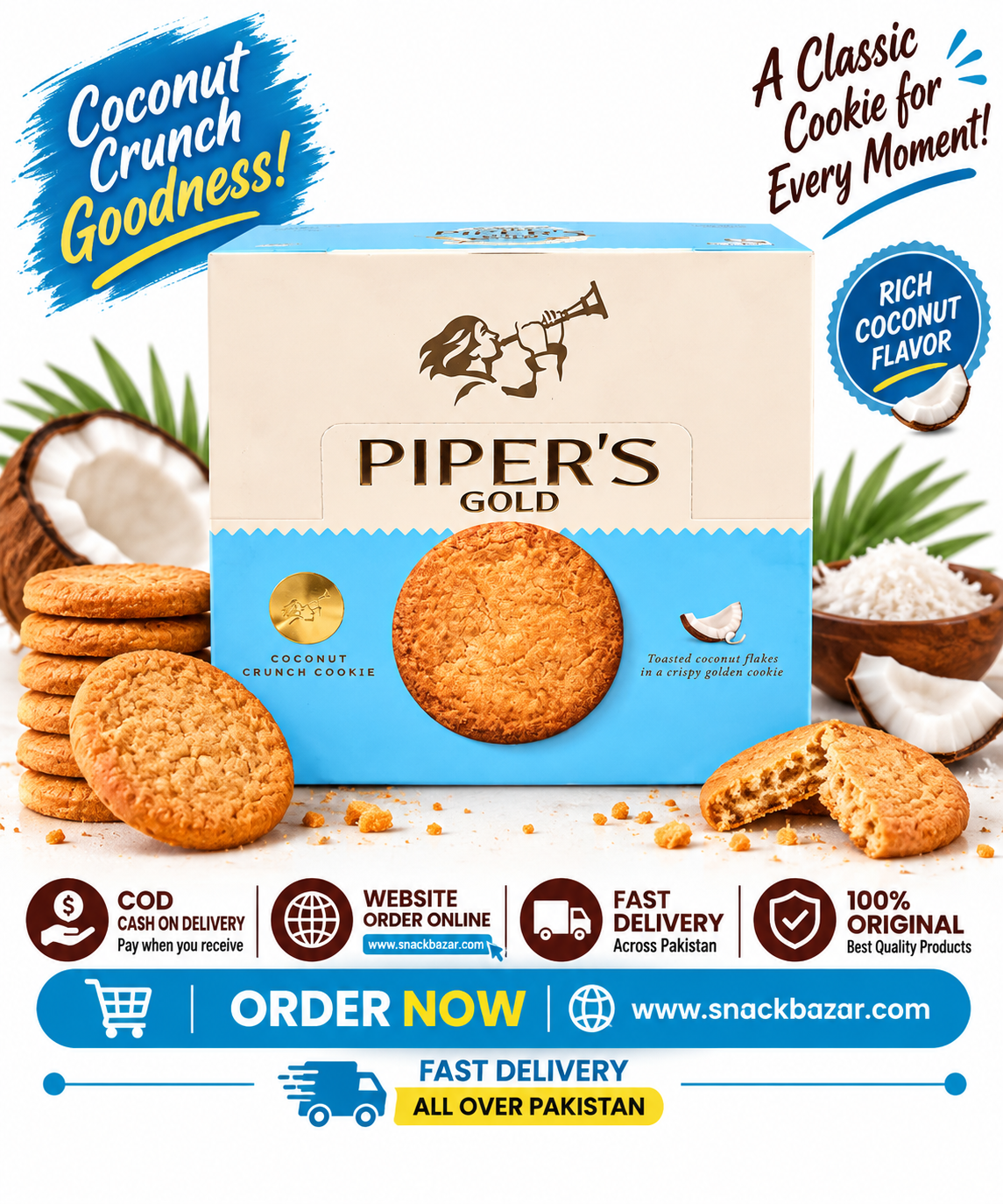 Piper's Gold Coconut Crunch Cookies
