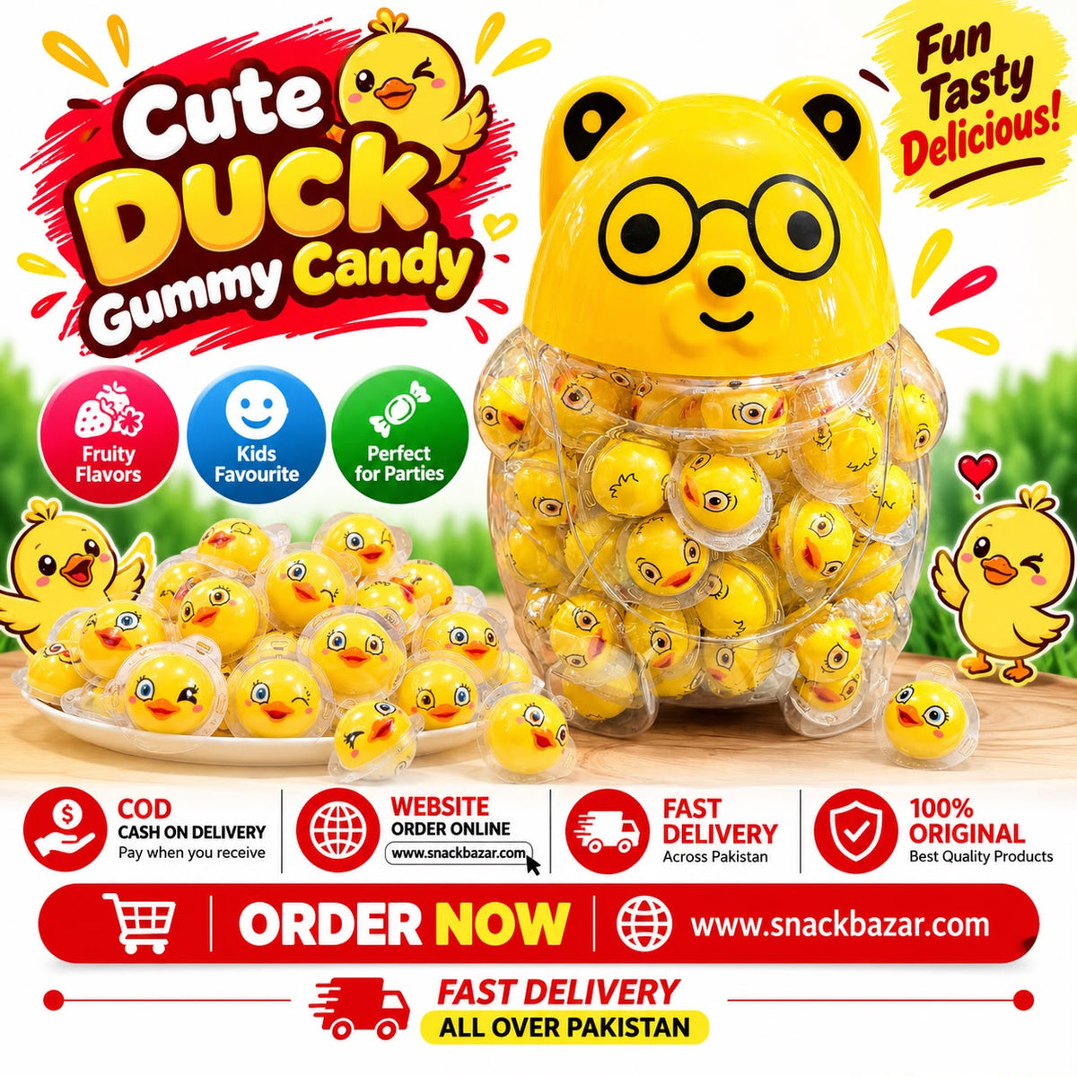 Cute Duck Gummy Candy 120 Pcs