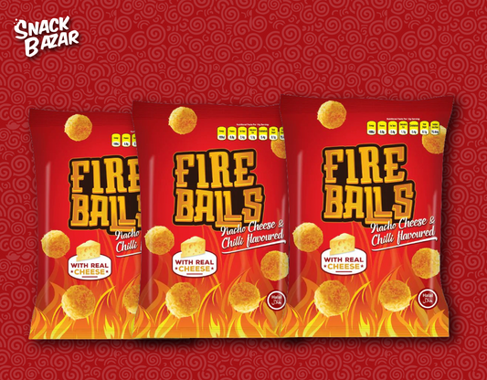 Fire Balls (1 Bag) Corn snacks with Cheese & Chilli flavoured