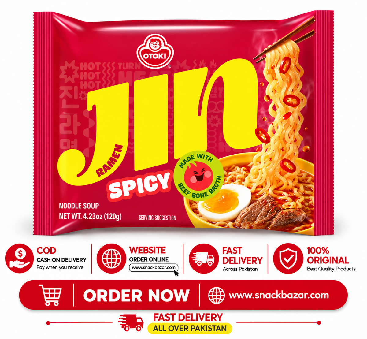 Otoki Jin Ramen Spicy Korean Noodle